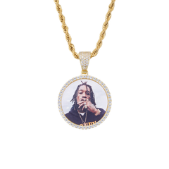 18k Custom Picture Chains Iced Out Pendant