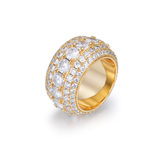 Diamond Multi-Row Domed Ring