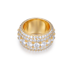Diamond Multi-Row Domed Ring