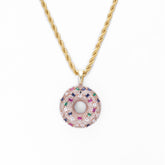 Donut Pendant with 18K Gold Plated Chain