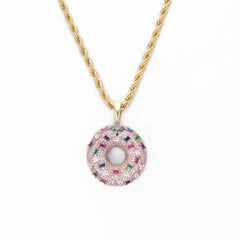 Donut Pendant with 18K Gold Plated Chain