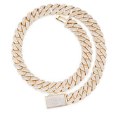 13mm 18k Gold Plated Iced Out Cuban Chain Necklace