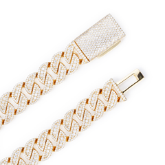 13mm 18k Gold Plated Iced Out Cuban Chain Necklace