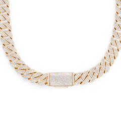 13mm 18k Gold Plated Iced Out Cuban Chain Necklace