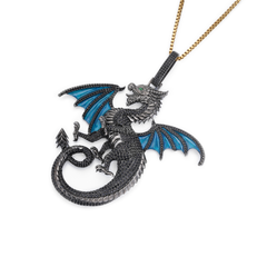 Iced Out Dragon Pendant Necklace
